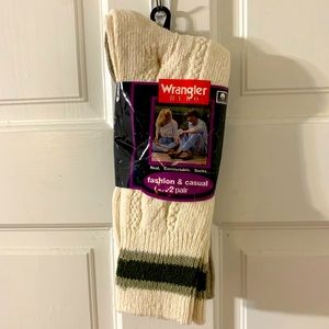 NWT Vintage ‘90s Wrangler Hero Beige Natural Cotton Blend Men’s Socks
